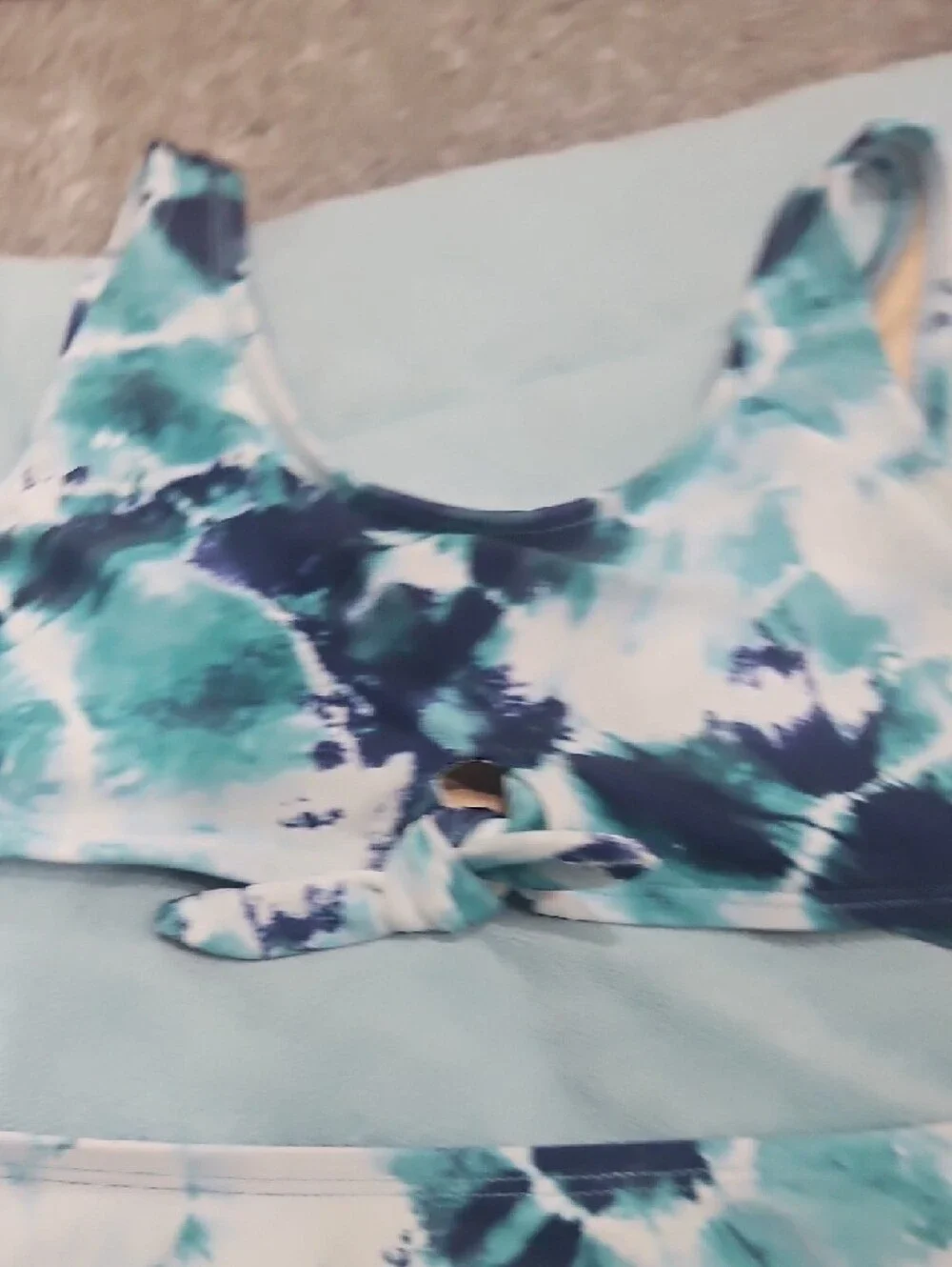 Old Navy Blue Teal Tie-Dye Girls Swim Bikini